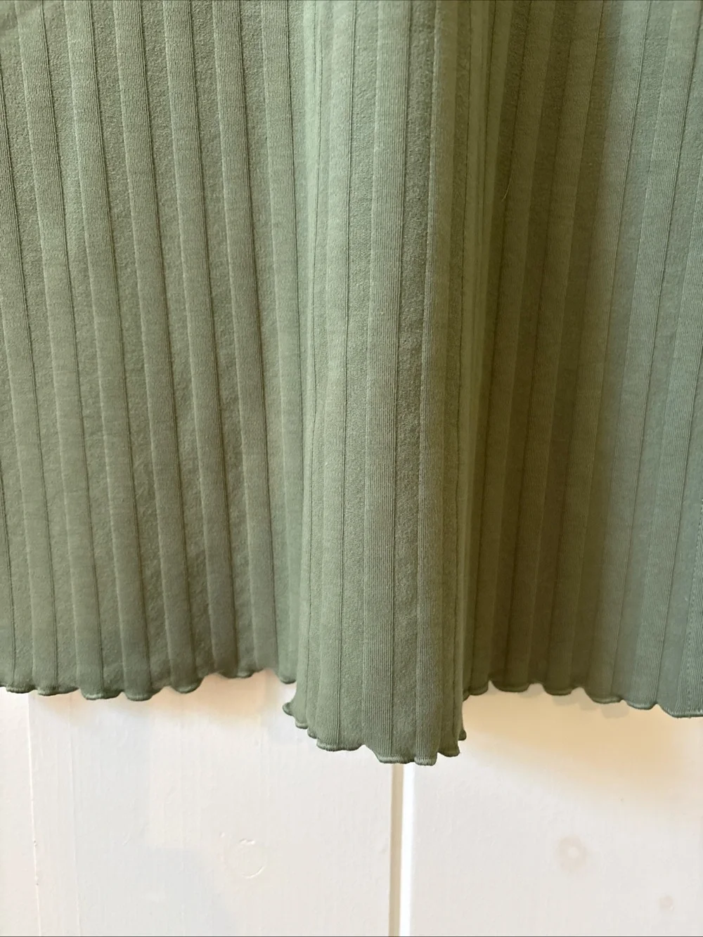 Offline By Aerie OG Groove Midi Dress Size XS Green Ribbed Stretch Side Slit - Picture 6 of 10